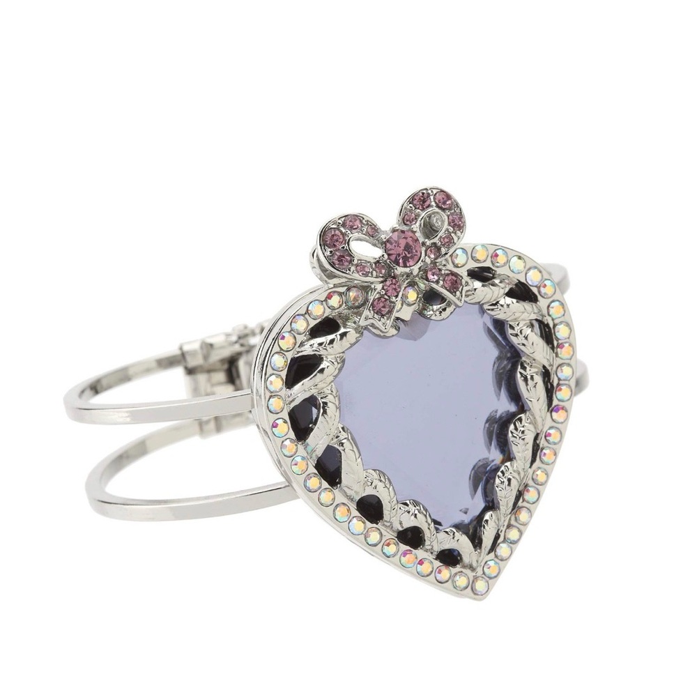 NWT Betsy Johnson Silver and Pink Heart Bracelet